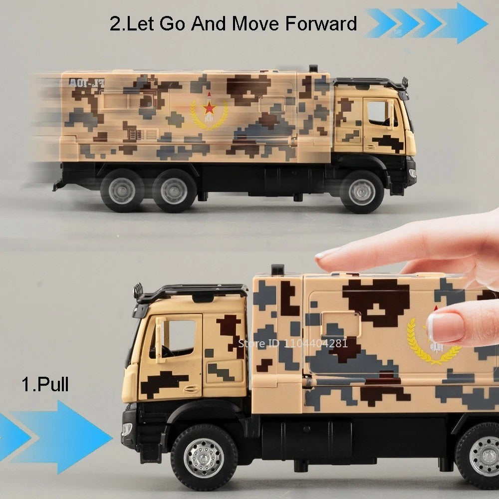 1:35 FL-10A Military Missile Vehicle Diecast Alloy Model - Sound Light Pull-Back