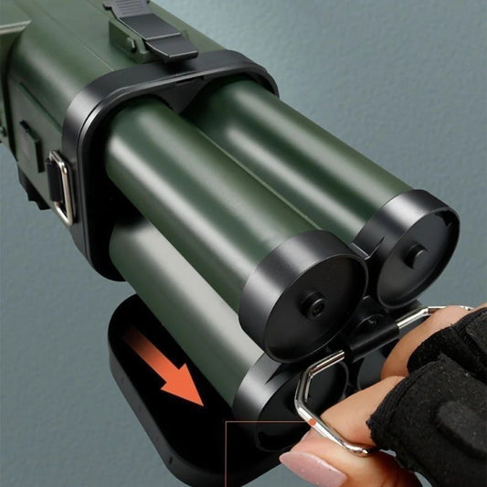 M202 FLASH Quadruple Rocket Launcher - 4-Barrel Foam Blaster - Luminous RPG Prop
