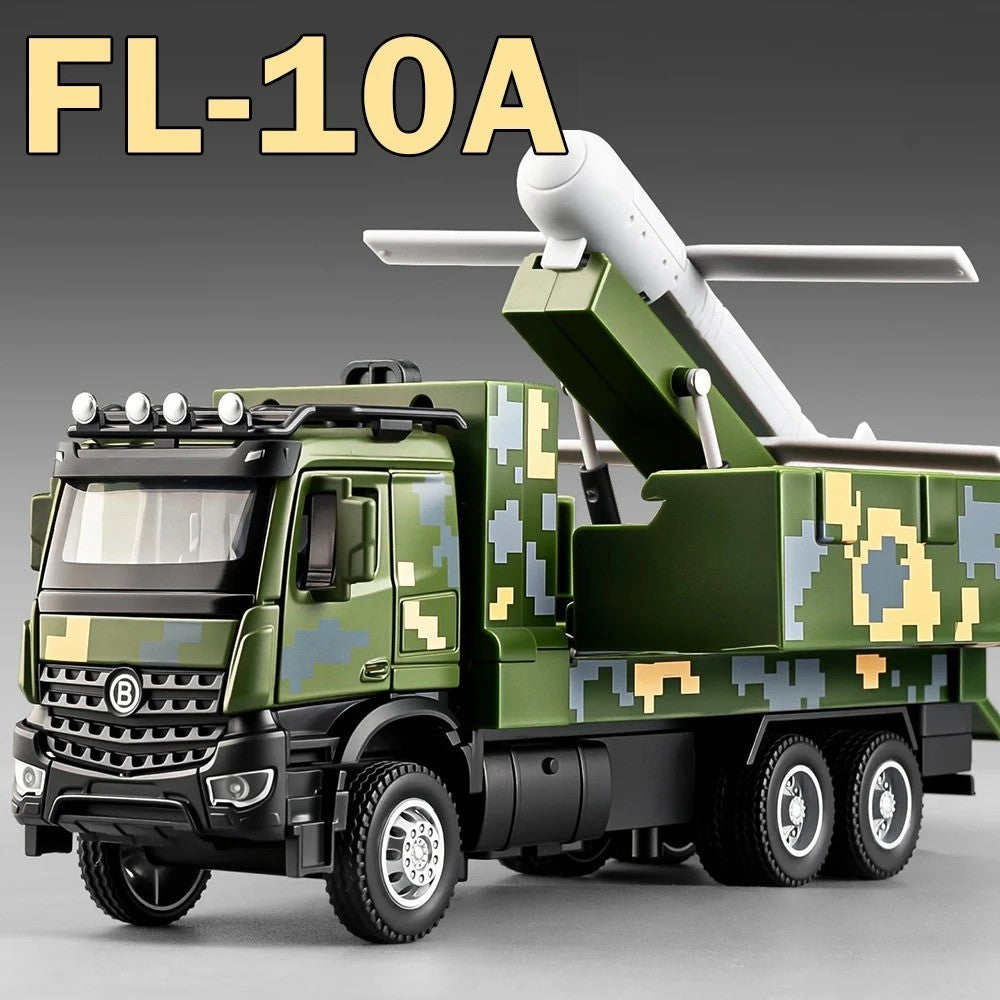 1:35 FL-10A Military Missile Vehicle Diecast Alloy Model - Sound Light Pull-Back