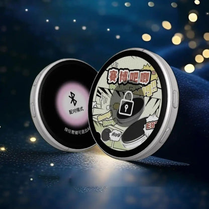 New Digital Anime CyberBadge - 1.7" HD Screen - Custom GIF Video Bluetooth Pin