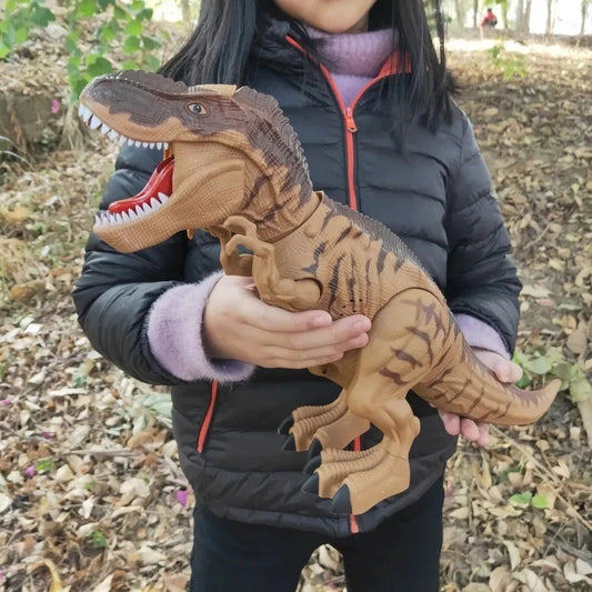 Large Electric Walking Dinosaur Robot Toy - Mist Spray, Egg Laying, LED & Sound