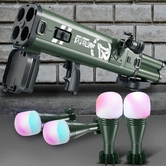 M202 FLASH Quadruple Rocket Launcher - 4-Barrel Foam Blaster - Luminous RPG Prop
