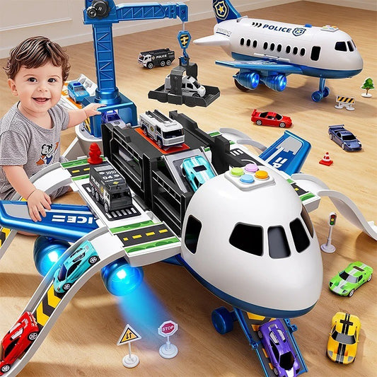 2-in-1 Transport Cargo Plane - City Rescue Vehicles & Storage Aircraft Playset