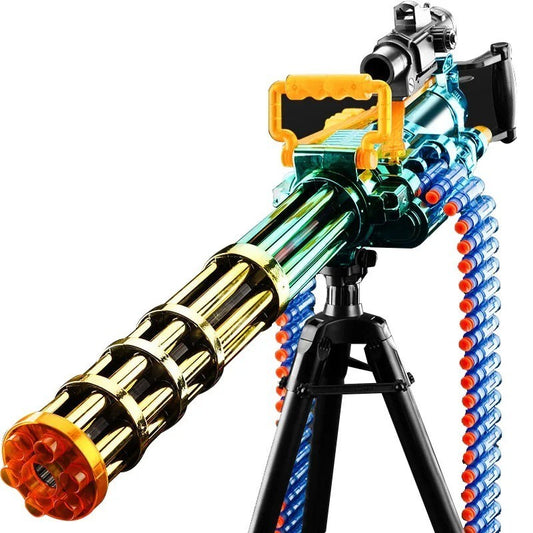M134 Vulcan Minigun Electric Soft Bullet Blaster - Rotating Barrel Heavy Machine