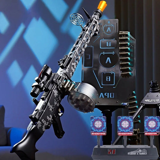 Electric MG34 Machine Gun Toy - Belt Fed Soft Bullet Blaster with Tripod