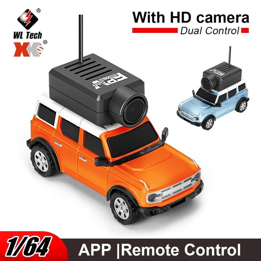1:64 FPV Mini RC Camera Car - 720P WiFi Live Video - APP & Remote Dual Control