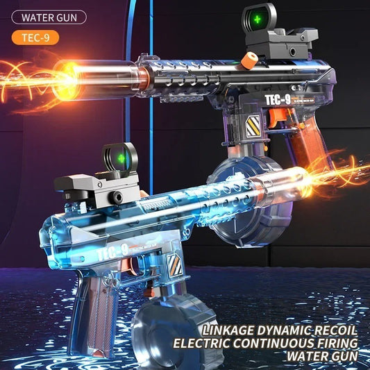 Electric Water Blaster Fully Automatic - TEC-9 & Drum Mag Pistol Toy