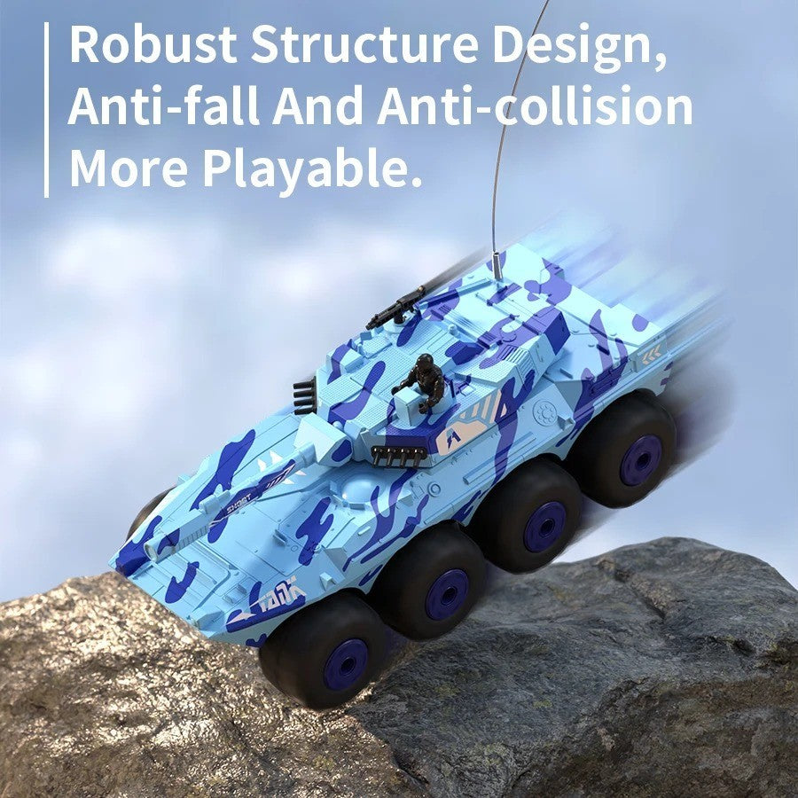 RC Amphibious Tank Armored Vehicle - 4WD Off-Road Truck -Water & Land
