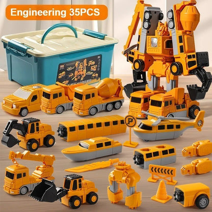 Magnetic Transforming Robot Car Toy Set * 2 in 1 Building Blocks * STEM Gift