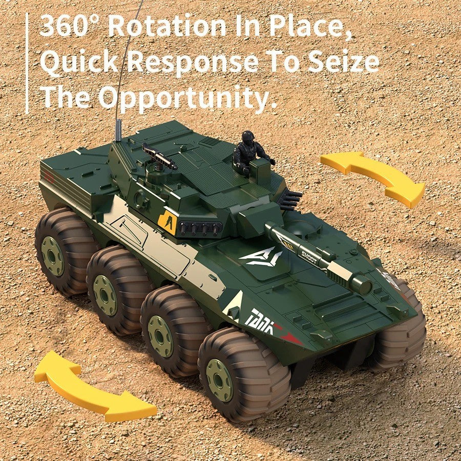 RC Amphibious Tank Armored Vehicle - 4WD Off-Road Truck -Water & Land