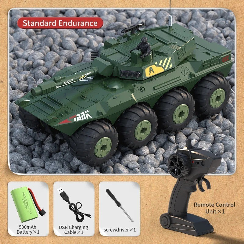 RC Amphibious Tank Armored Vehicle - 4WD Off-Road Truck -Water & Land