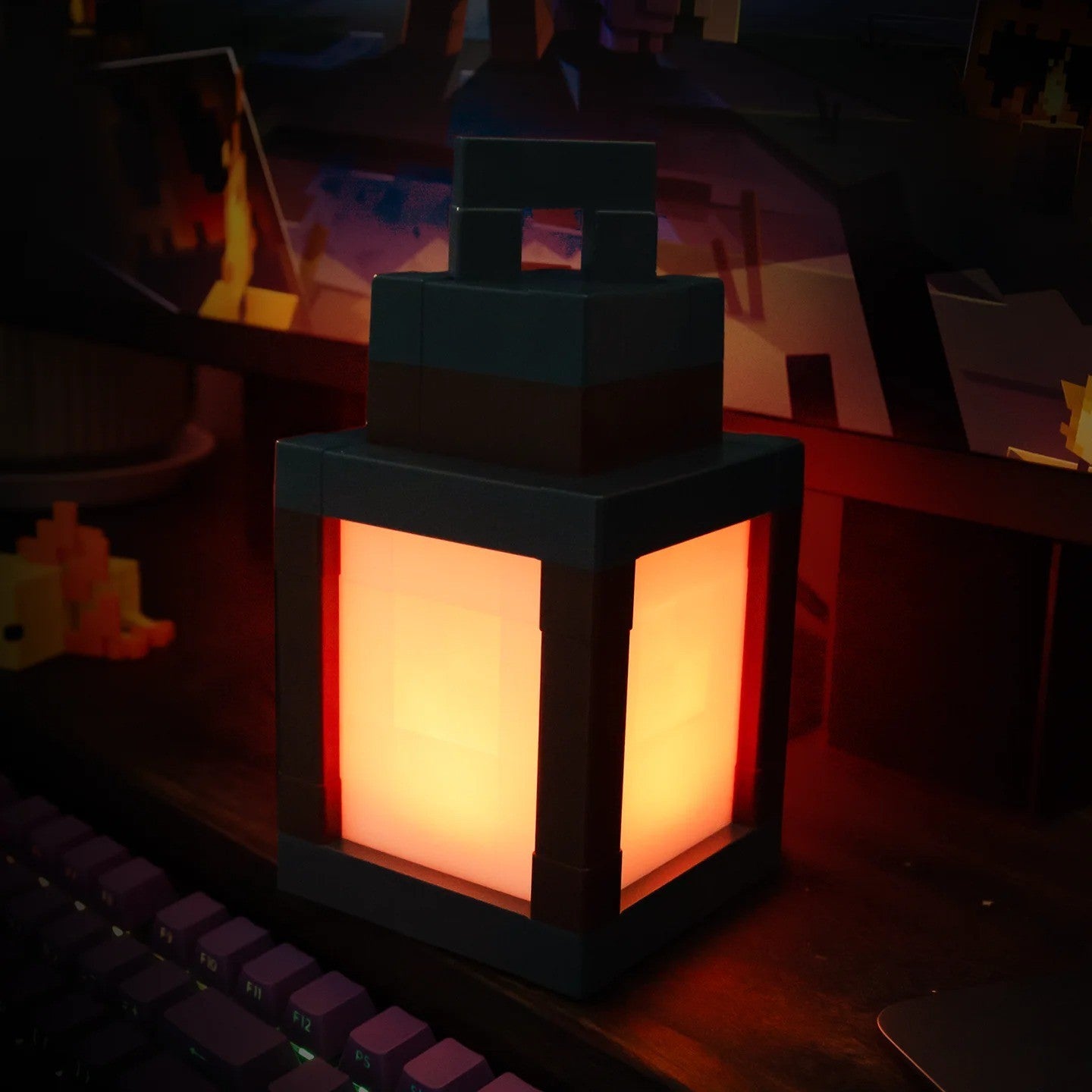 Minecraft LED lantern Remote Control 16 Color Changing